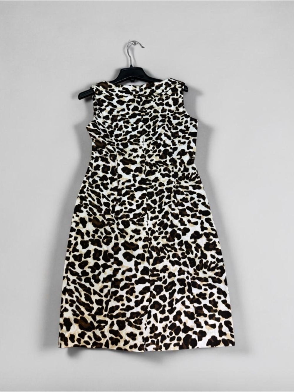 Jones New York Sleeveless Asymmetrical Leopard-Print Dress - White & Brown